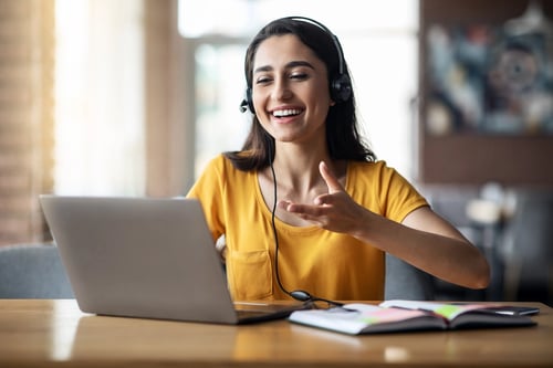 Person having a video call