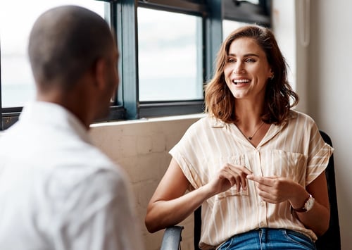 Two people having a job interview