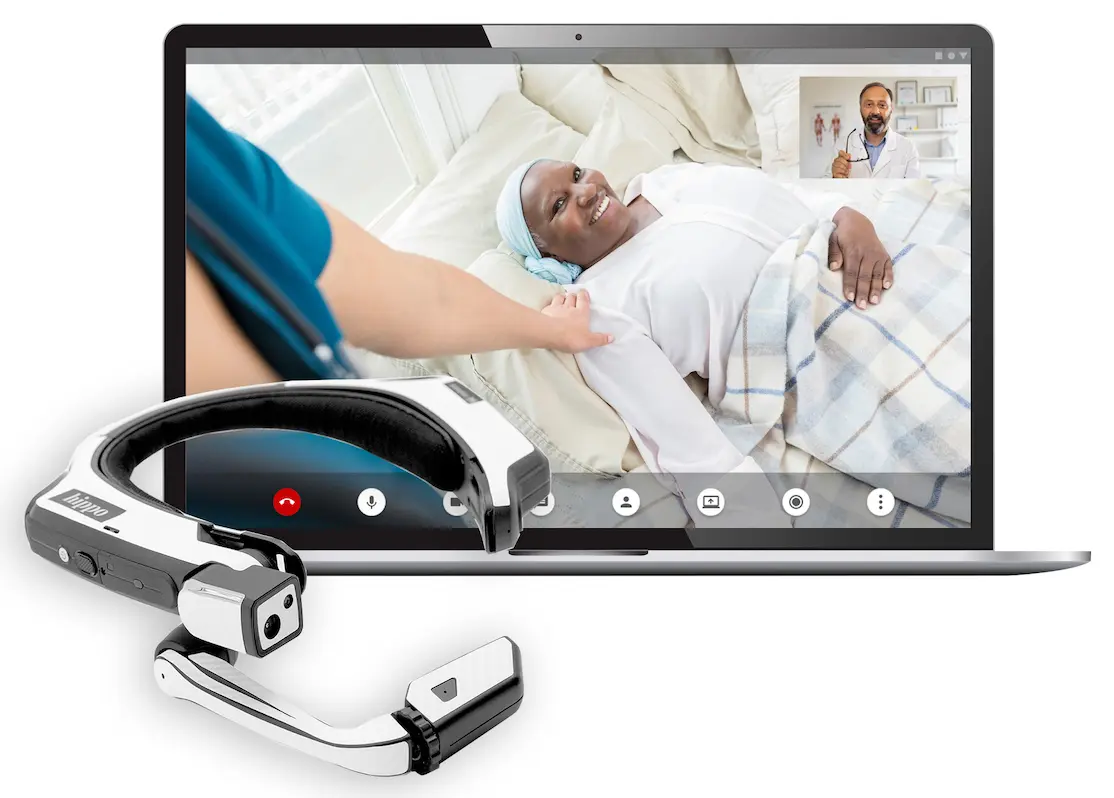 Desktop with Hippo HVC Headset Platform and wearables