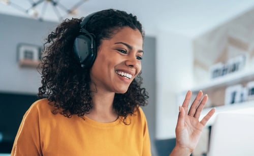 woman having a video meeting