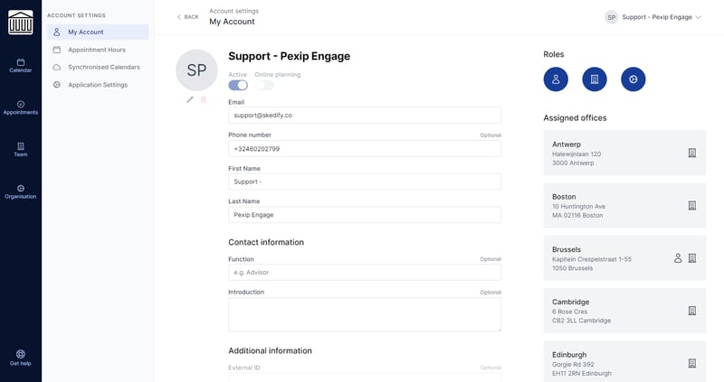 Pexip Engage V2 Web app - Personal Settings