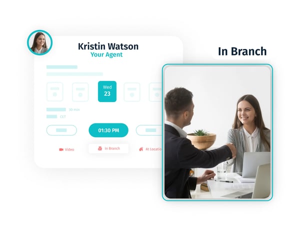 In Branch finance video meeting scheduling