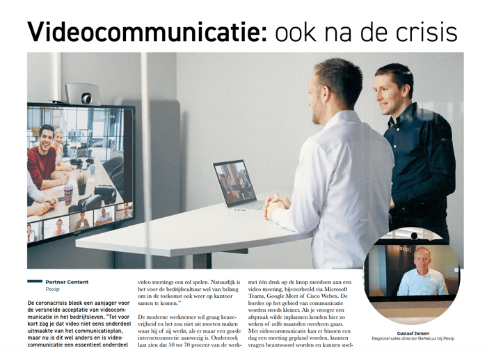 Pexip in Dutch Het Financieele Dagblad. Video communication after the crisis