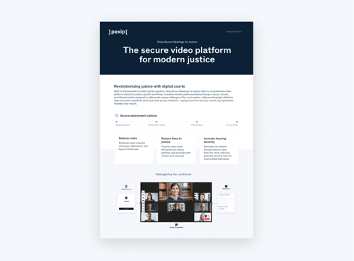Pexip Secure Meetings for Justice - Product sheet - Q1 2026 - thumbnail