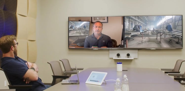 fortune 50 manufacturing company video meeting