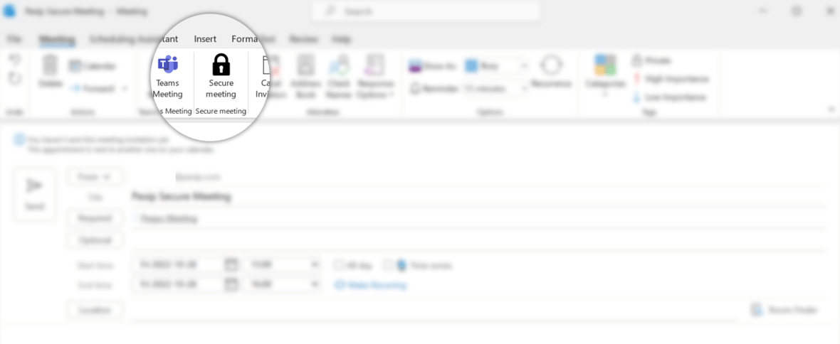 secure customized meetings in outlook