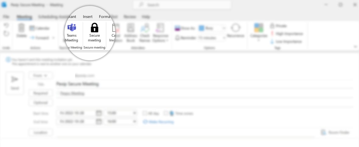 secure customized meetings in outlook