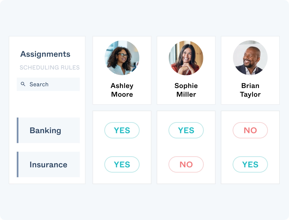Agent specialization - Pexip Engage user interface illustration