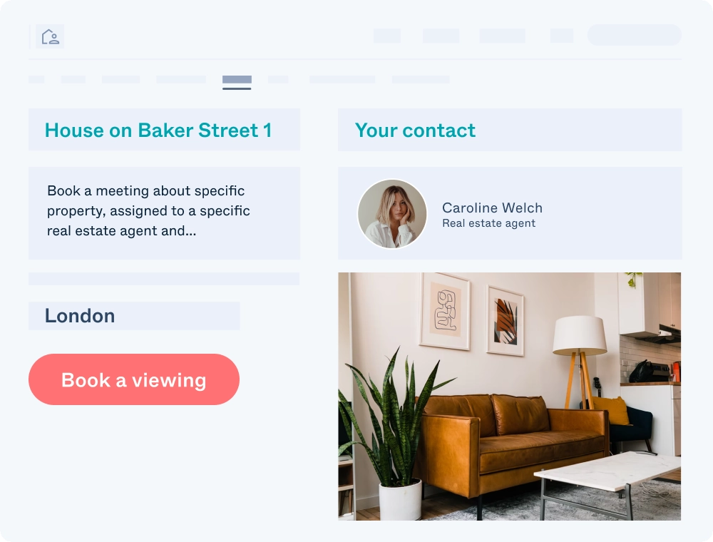 Listings for real-estate -  Pexip Engage user interface illustration