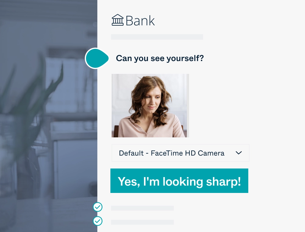 Video setup test call -Pexip Engage user interface illustration