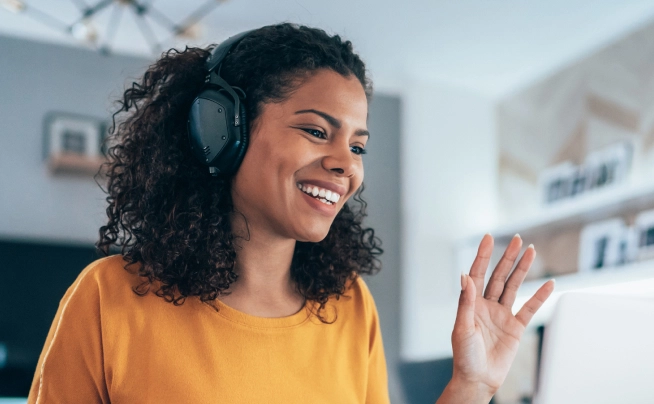 woman having a video meeting