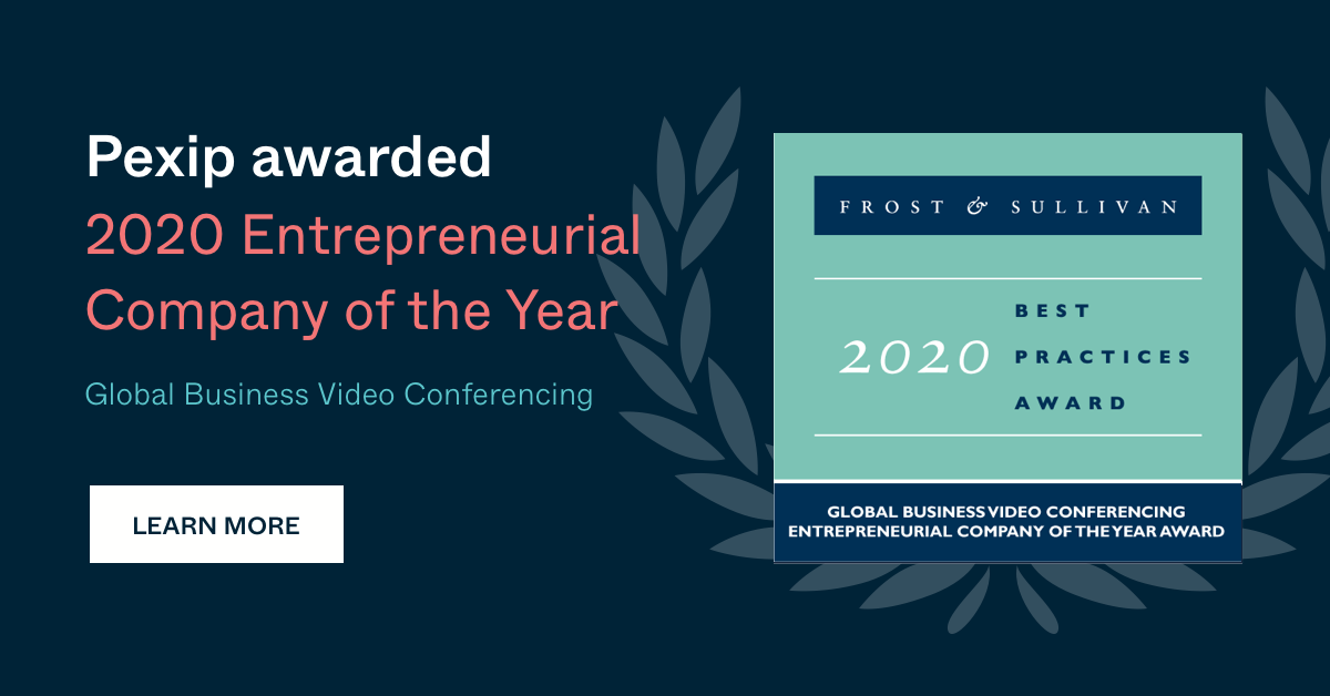 Pexip awarded 2020 Global Entrepreneurial Company of the Year