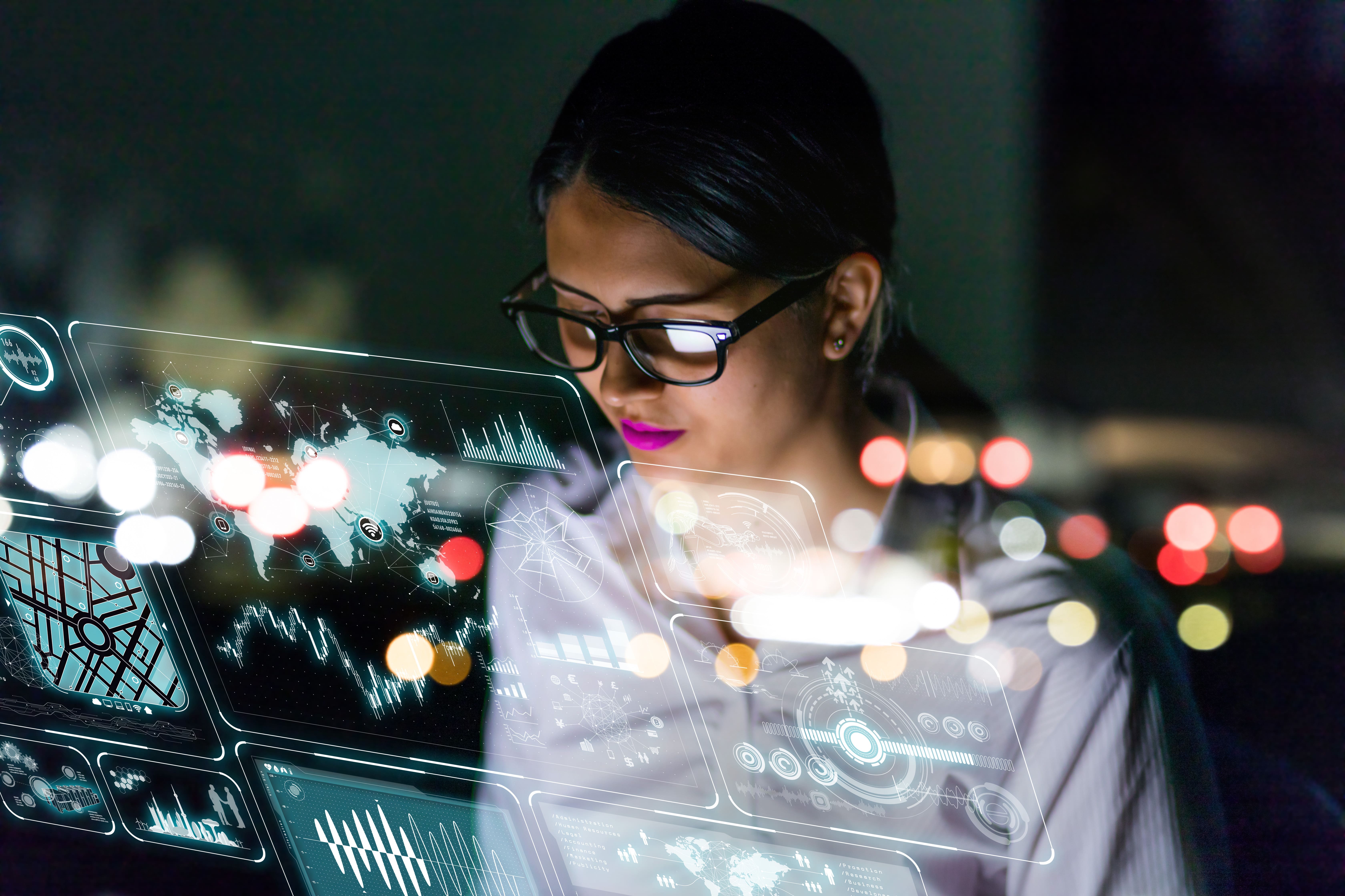 Woman using AI